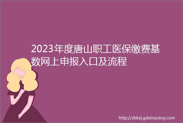 2023年度唐山职工医保缴费基数网上申报入口及流程